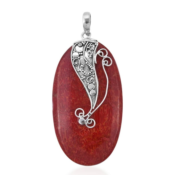 925 Sterling Silver Sponge Coral Valentine Heart Pendant Gift Jewelry for Women 925 Sterling Silver Sponge Coral Valentine Heart Pendant Gift Jewelry for Women